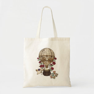 Steampunk Vintage Hot Air Balloon Adventure design Tote Bag