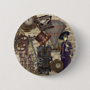 Steampunk Vintage Industrial Cyberpunk Victorian 6 Cm Round Badge