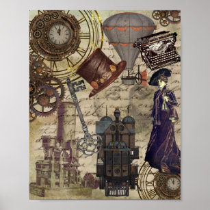 Steampunk Vintage Industrial Victorian Dystopia Poster