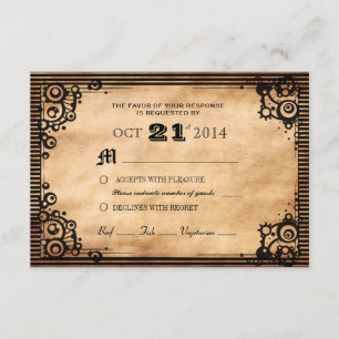 Steampunk Vintage Look Custom RSVP