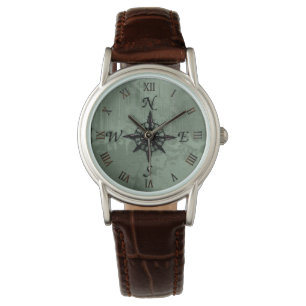 Steampunk Vintage Old Compass Rose Design Watch