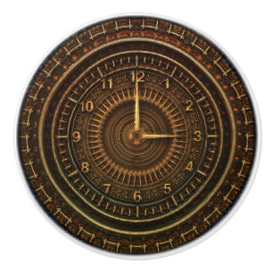 Steampunk Vintage Old-Fashioned Copper Clockwork Ceramic Knob