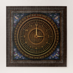 Steampunk Vintage Old-Fashioned Copper Clockwork Jigsaw Puzzle