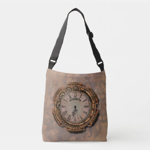 Steampunk Vintage Rusty Art Deco Clock Crossbody Bag