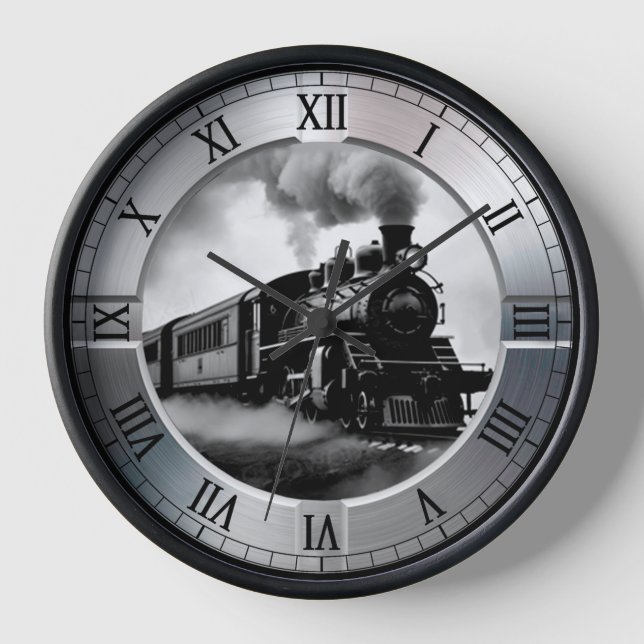 Steampunk Vintage Steam Engine Locomotive ~ * ~ Clock (Front)