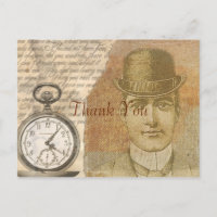 Steampunk Vintage Victorian Gentleman Thank You