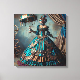 Steampunk Vintage Victorian Lady Circus Performer  Canvas Print