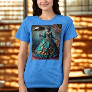Steampunk Vintage Victorian Lady Circus Performer  Tri-Blend Shirt