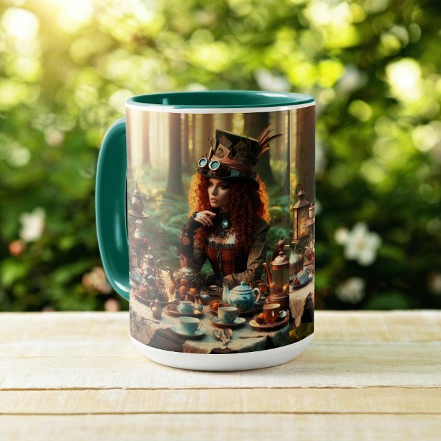 Steampunk Vintage Victorian Lady Mad Hatter Mug (Creator Uploaded)