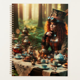 Steampunk Vintage Victorian Lady Mad Hatter Planner