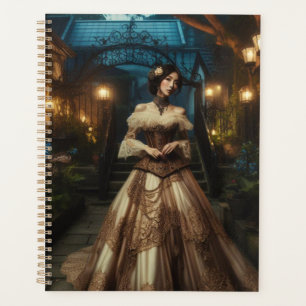 Steampunk Vintage Victorian Moonlight Lady Planner