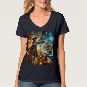 Steampunk Vintage Victorian Ocean Space Pirate T-Shirt