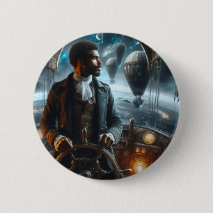 Steampunk Vintage Victorian Space Air Captain 6 Cm Round Badge