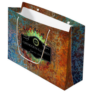 Steampunk Vintage Wedding Personalised  Large Gift Bag