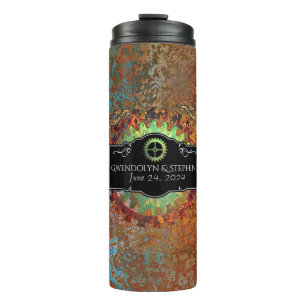 Steampunk Vintage Wedding  Thermal Tumbler