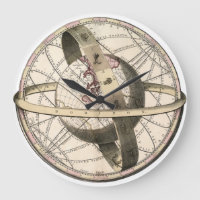 Steampunk Vintage World Globe Wall Clock