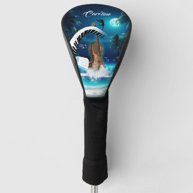 Steampunk Violin with curved piano  Golf Head Cover (Front)