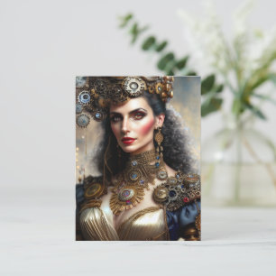 Steampunk warrior princess postcard
