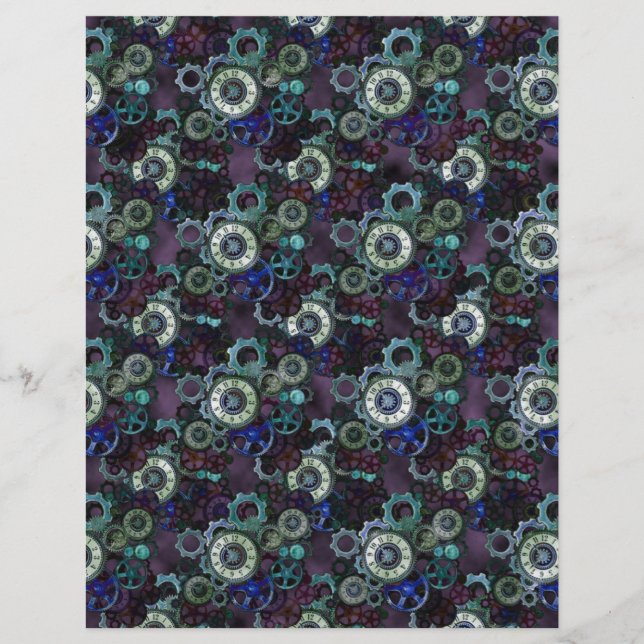 steampunk watch parts - purple print by LeahG (Front)