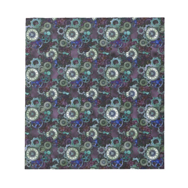 steampunk watch parts - purple print by LeahG Notepad (Front)
