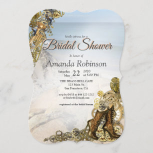 Steampunk Wedding by the Sea Bridal Shower Invitation