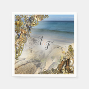 Steampunk Wedding by the Sea Napkins
