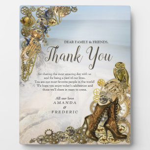 Steampunk Wedding by the Sea Plaque