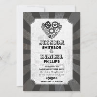 Steampunk Wedding Hearts Cogs Retrofuturistic 