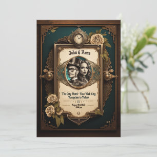 Steampunk Wedding Invitation (own photos)