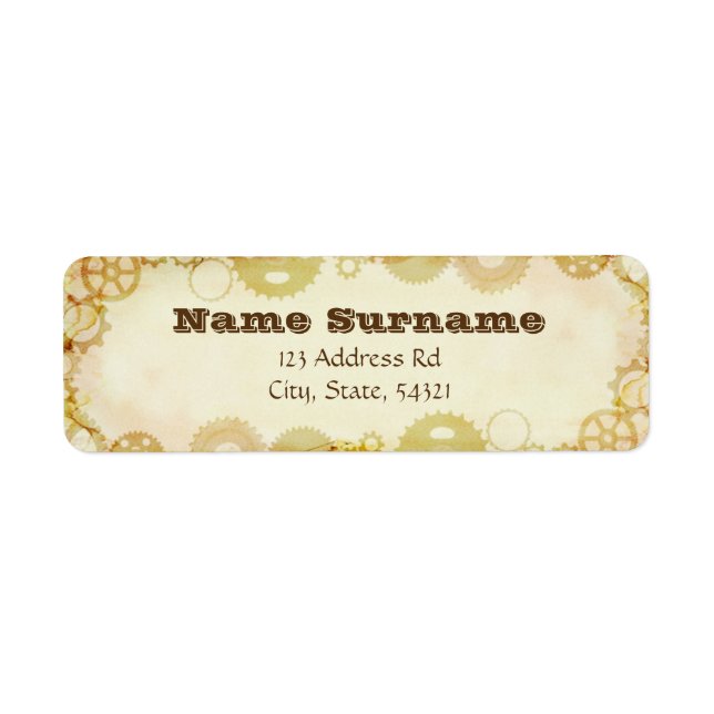 Steampunk Wedding, return address labels (Front)