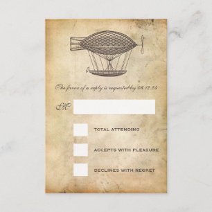 Steampunk Wedding RSVP Victorian Airship