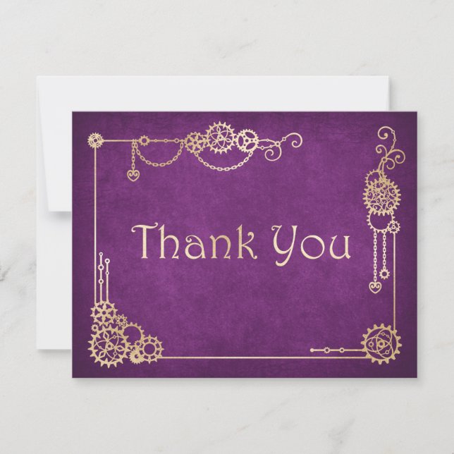 Steampunk Wedding Thank You Card (Front)