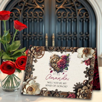 Steampunk Wedding | Will You Be my Maid of Honour Card