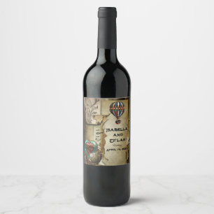 Steampunk Wedding Wine Label