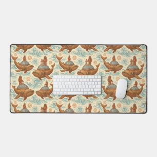 Steampunk Whale Sub Voyage Desk Mat