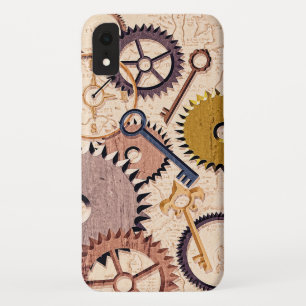 Steampunk Wheels, Gears, Keys, Old Map Oil Paint iPhone XR Case