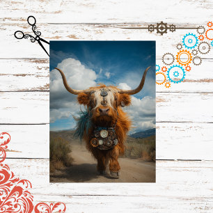 Steampunk Whimsical Highland Scrapbook Paper