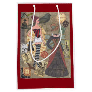 Steampunk Whimsy Paper Doll Art by Alina Kolluri Medium Gift Bag