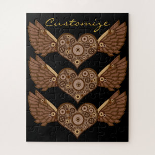Steampunk Winged Heart with Gears Thunder_Cove Jigsaw Puzzle