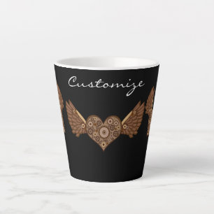 Steampunk Winged Heart with Gears Thunder_Cove Latte Mug