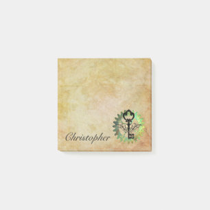 Steampunk Winged Key and Cog Wheel Post-It Notes