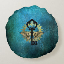 Steampunk Winged Key & Cog Wheel Design 