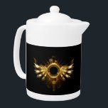 Steampunk wings<br><div class="desc">Shiny mechanical wings, with gears and brass round banner. Steampunk</div>