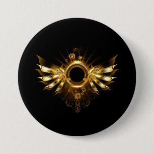 Steampunk wings 7.5 cm round badge