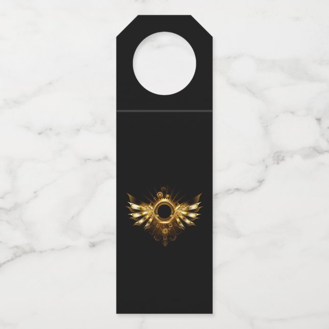 Steampunk wings bottle tag (Front)