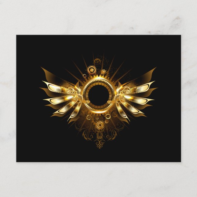 Steampunk wings enclosure card (Front)