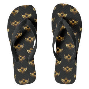 Steampunk wings flip flops