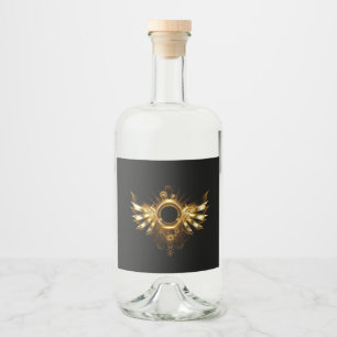 Steampunk wings liquor bottle label