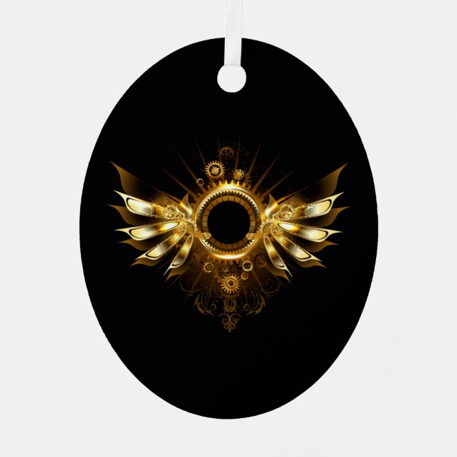 Steampunk wings metal tree decoration (Front)