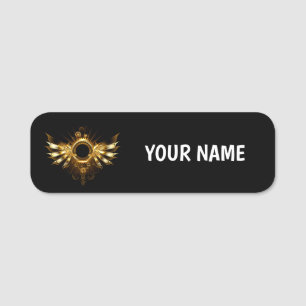 Steampunk wings name tag